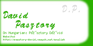 david pasztory business card